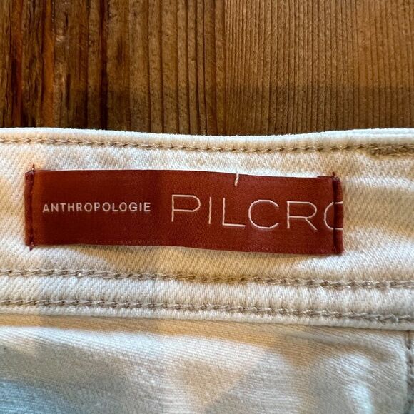Pilcro and the Letterpress Off White Tan Embroidered Jeans Size 30 NWT - Picture 9 of 16